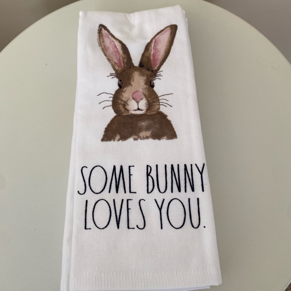 🐰 RAE DUNN BUNNY LOVE set of 2 Kitchen Towels